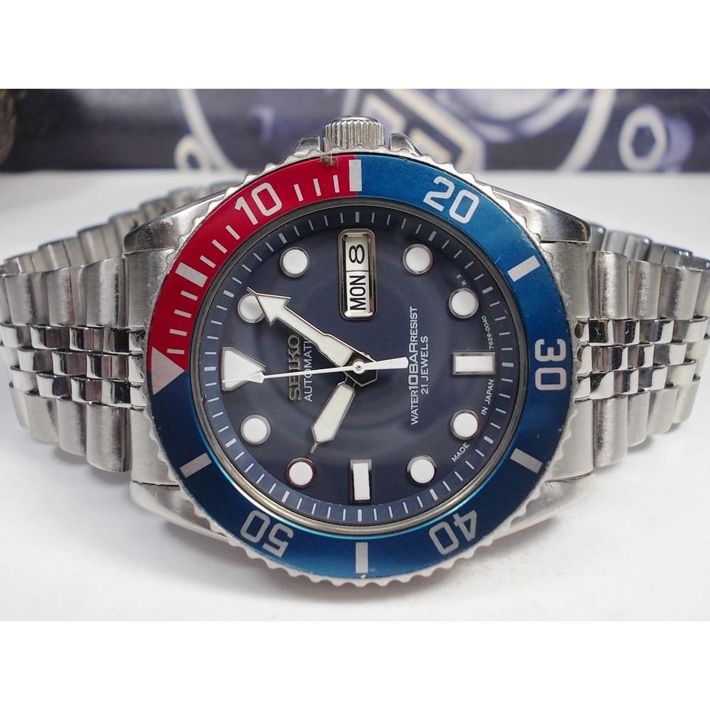 SEIKO 10BAR SKX033J 'JAPAN' DAY/DATE AUTO MENS WATCH 7S26-0040, PEPSI -SN 712608